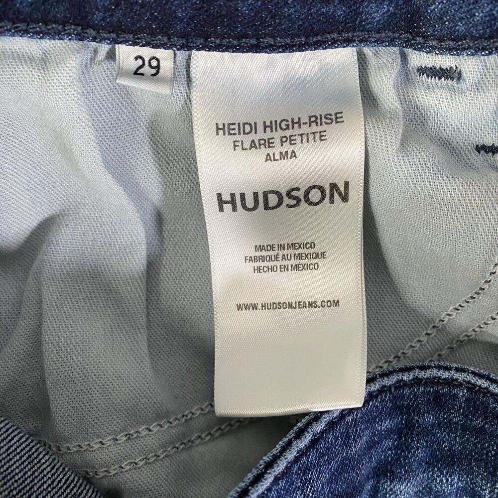 Hudson Heidi High Rise Flare Jeans Womens 29 (30x31) Blue Dark Bootcut Boho Y2K - Picture 10 of 11